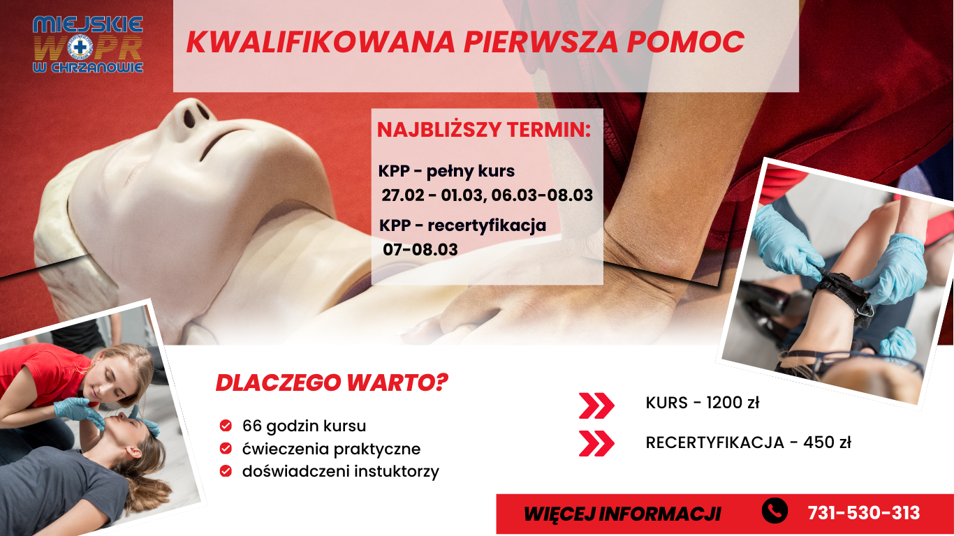 Read more about the article KURS KWALIFIKOWANEJ PIERWSZEJ POMOCY